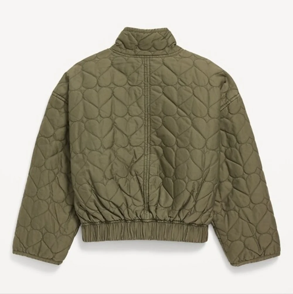 Girls Olive Green Quilted Jacket - Picture 3 of 10